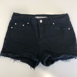 Tractr black denim cutoff shorts
